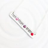 Birthstone Bar Necklace | Mothers Necklace