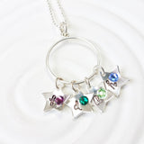 Sterling Silver Stars | Birthstone Initial Stars