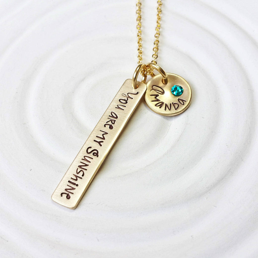 You Are My Sunshine | Birthstone Name Necklace