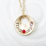 Gold Floating Hole Necklace | Birthstone Name Necklace