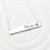 Birthstone Bar Necklace | Delicate Script