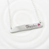 Birthstone Bar Necklace | Delicate Script