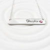 Birthstone Bar Necklace | Delicate Script