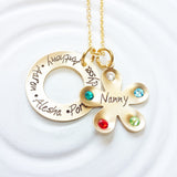 Birthstone Flower Necklace | Grandmother's Necklace