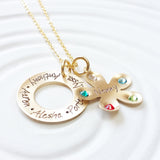 Birthstone Flower Necklace | Grandmother's Necklace