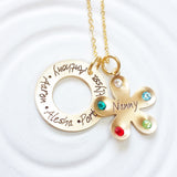 Birthstone Flower Necklace | Grandmother's Necklace