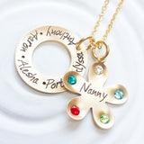 Birthstone Flower Necklace | Grandmother's Necklace