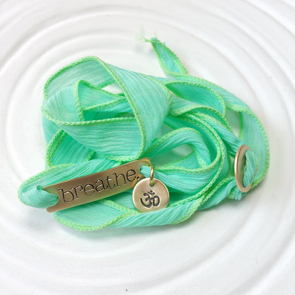 Silk Ribbon Wrap Bracelet | Exclusive Slide Clasp | Breathe