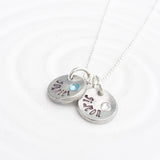 Mini Button Necklace | Birthstone Mother's Necklace