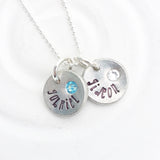 Mini Button Necklace | Birthstone Mother's Necklace