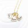 Itty Bitty Hearts Necklace | Mother's Name Necklace | Gold or Silver Options