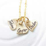 Itty Bitty Hearts Necklace | Mother's Name Necklace | Gold or Silver Options