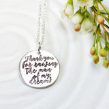 Thank You For Raising The Man Of My Dreams Necklace | Mother of the Groom Gift