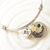 Name and Birthstone Bracelet | Graduation Year | Adjustable Bangle