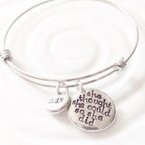 She Thought She Could So She Did | Adjustable Bangle Bracelet | Graduation Gift