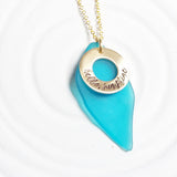 Hello, Sunshine | Golden Glow Washer Necklace | Sea Glass Pendant