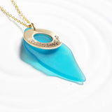 Hello, Sunshine | Golden Glow Washer Necklace | Sea Glass Pendant