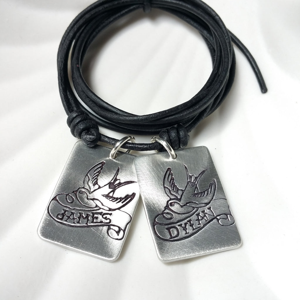 Tattoo Sparrow Necklace | Personalized Tattoo Banner