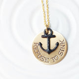 Refuse to Sink | Tattoo Necklace | Anchor Necklace