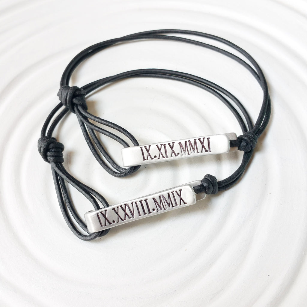 Personalized Fold Over Clasp | Leather Bracelet | Men's or Women's Sizes