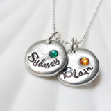 Pebble Name Neckace | Birthstone Mother's Necklace