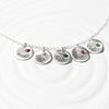 Multi Fixed Charm Necklace | Name and Birthstone Mother's Necklace