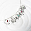 Multi Fixed Charm Necklace | Name and Birthstone Mother's Necklace