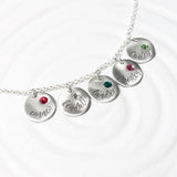 Multi Fixed Charm Necklace | Name and Birthstone Mother's Necklace