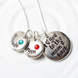 I Love You To The Moon & Back | Birthstone Name Necklace