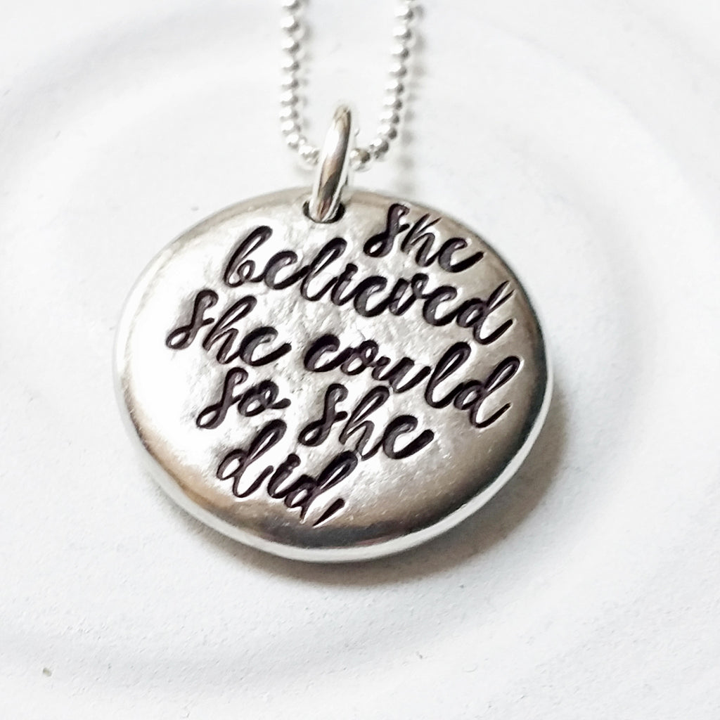 She Believed She Could So She Did | Inspirational Necklace