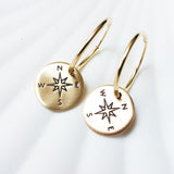 Compass Earrings | Gold Filled Or Sterling Silver Hoop Earrings