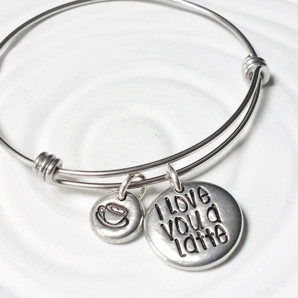 I Love You A Latte | Adjustable Bangle Bracelet