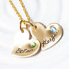 Birthstone Hearts Necklace | Tilted Heart Charms