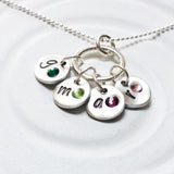 Mini Initial Disc Necklace | Charm Ring Necklace