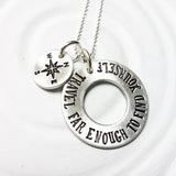 Travel Far Enough To Find Yourself | Compass Necklace