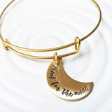 Brass Adjustable Bangle Bracelet | Charm Bracelet