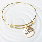 Brass Adjustable Bangle Bracelet | Charm Bracelet