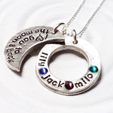 I Love You To The Moon & Back | Birthstone Washer Necklace