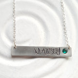 Birthstone Mother's Necklace | Street Art Bar Necklace