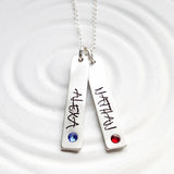 Birthstone Mother's Necklace | Street Art Tag Necklace