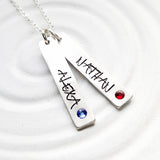 Birthstone Mother's Necklace | Street Art Tag Necklace