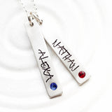 Birthstone Mother's Necklace | Street Art Tag Necklace