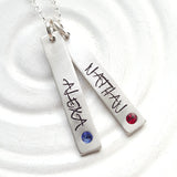 Birthstone Mother's Necklace | Street Art Tag Necklace