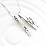 Mini Roll Top Tags | Mother's Name Necklace