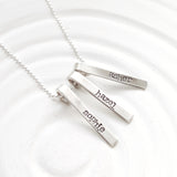 Mini Roll Top Tags | Mother's Name Necklace