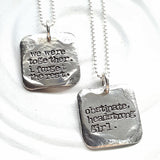 Vintage Page | Small Square Literary Quote Necklace