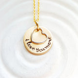 I Love You More | Two Tone Heart Necklace