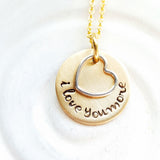 I Love You More | Two Tone Heart Necklace