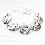 Birthstone Mother's Bracelet | Pebble Charm Bracelet