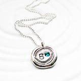 Birthstone Initial Necklace | Navajo Style